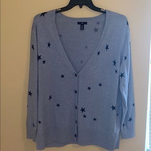 GAP Light Blue Navy Star Cardigan